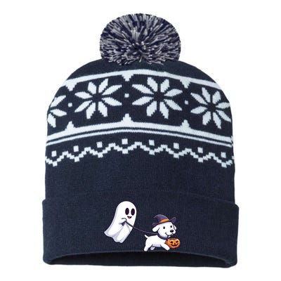 Funny Ghost Walking Dog Ghost Dog Halloween Night USA-Made Snowflake Beanie