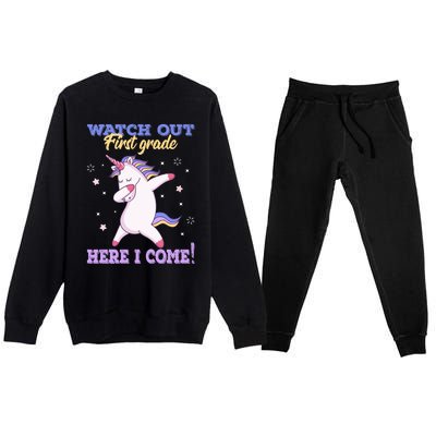  First Grade Watch Out First Grade Here I Come Premium Crewneck Sweatsuit Set