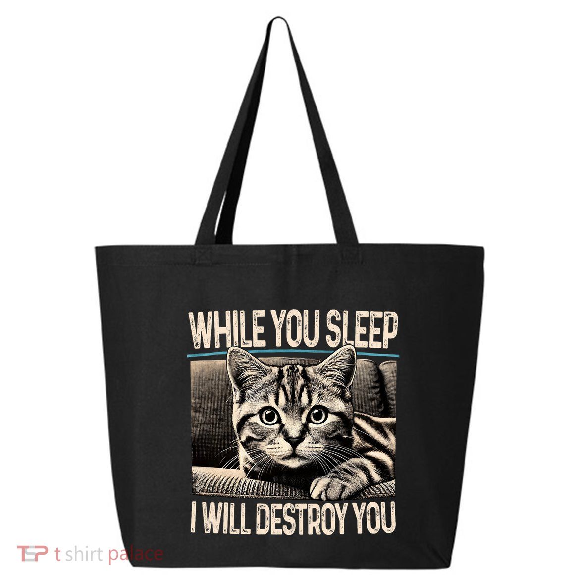 Funny Graphic While You Sleep I Will Destroy You Cat 25L Jumbo Tote