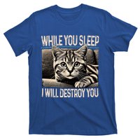 Funny Graphic While You Sleep I Will Destroy You Cat T-Shirt