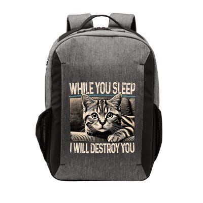 Funny Graphic While You Sleep I Will Destroy You Cat Vector Backpack