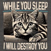 Funny Graphic While You Sleep I Will Destroy You Cat Vector Backpack