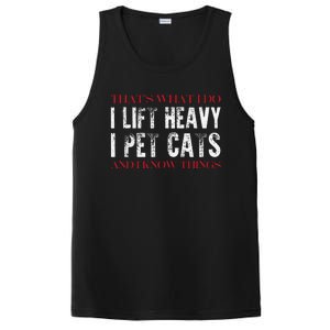 Funny Gym Weightlifting Workout Cat Animal Saying PosiCharge Competitor Tank