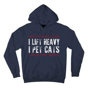 Funny Gym Weightlifting Workout Cat Animal Saying Tall Hoodie