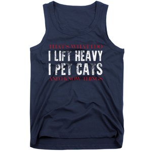 Funny Gym Weightlifting Workout Cat Animal Saying Tank Top