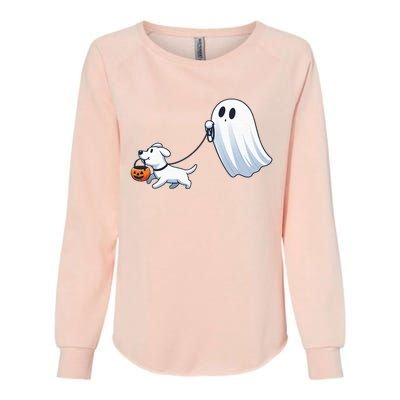 Funny Ghost Walking Dog Ghost Dog Halloween Night Womens California Wash Sweatshirt