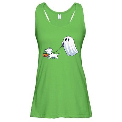 Funny Ghost Walking Dog Ghost Dog Halloween Night Ladies Essential Flowy Tank