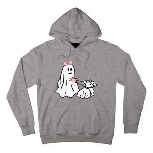 Funny Ghost Walking Dog Spooky Season Halloween Coquette Tall Hoodie