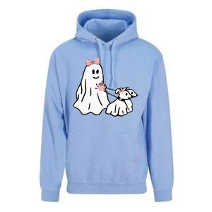 Funny Ghost Walking Dog Spooky Season Halloween Coquette Unisex Surf Hoodie