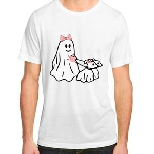 Funny Ghost Walking Dog Spooky Season Halloween Coquette Adult ChromaSoft Performance T-Shirt