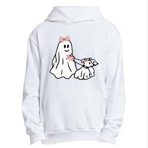 Funny Ghost Walking Dog Spooky Season Halloween Coquette Urban Pullover Hoodie