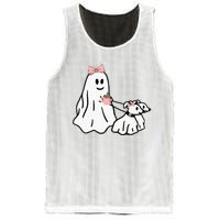 Funny Ghost Walking Dog Spooky Season Halloween Coquette Mesh Reversible Basketball Jersey Tank