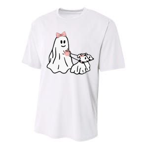 Funny Ghost Walking Dog Spooky Season Halloween Coquette Performance Sprint T-Shirt