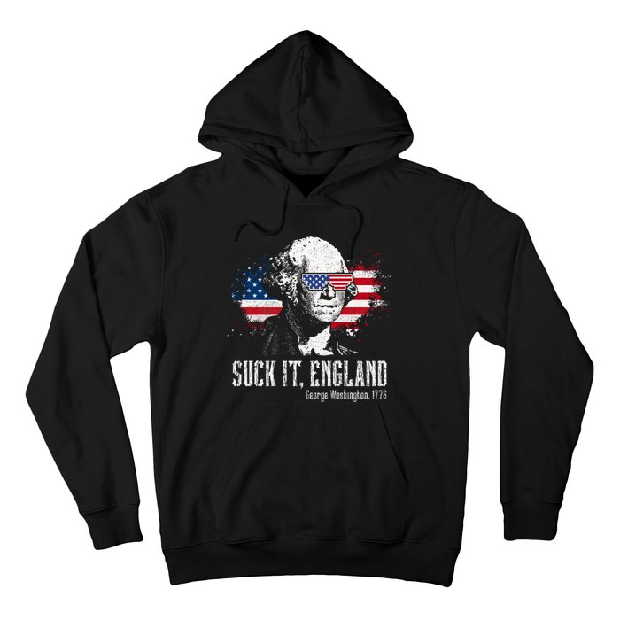 Funny George Washington Suck It England Vintage July 4th Hoodie