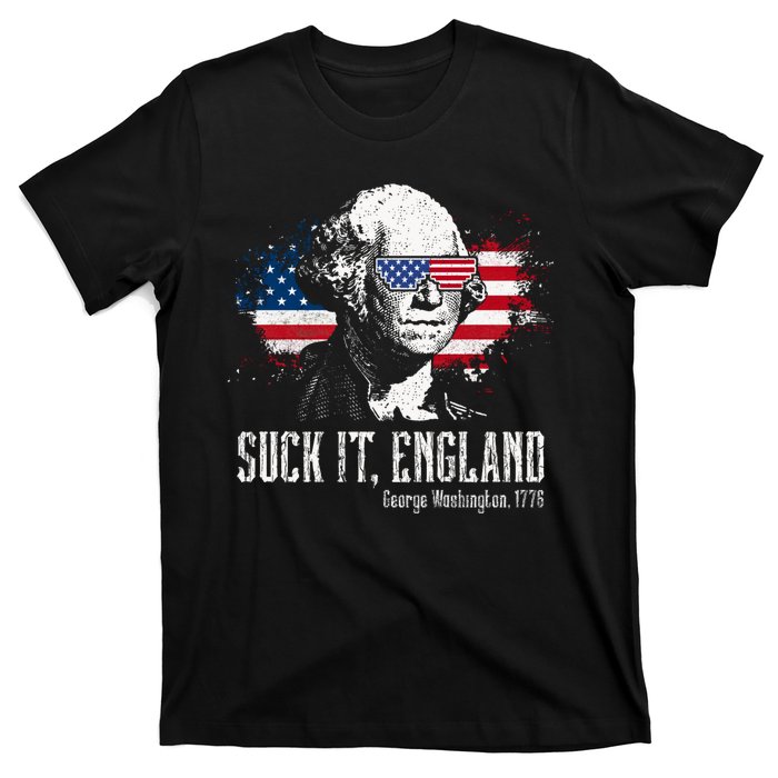 Funny George Washington Suck It England Vintage July 4th T-Shirt