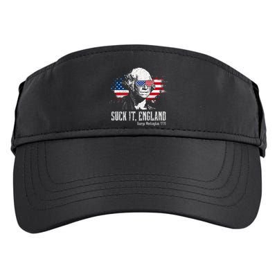 Funny George Washington Suck It England Vintage July 4th Adult Drive Performance Visor
