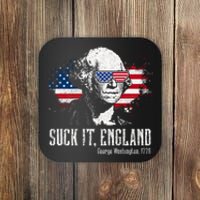 Funny George Washington Suck It England Vintage July 4th Coaster