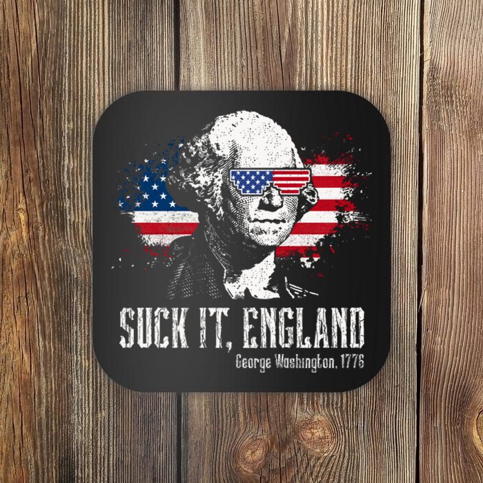 Funny George Washington Suck It England Vintage July 4th Coaster