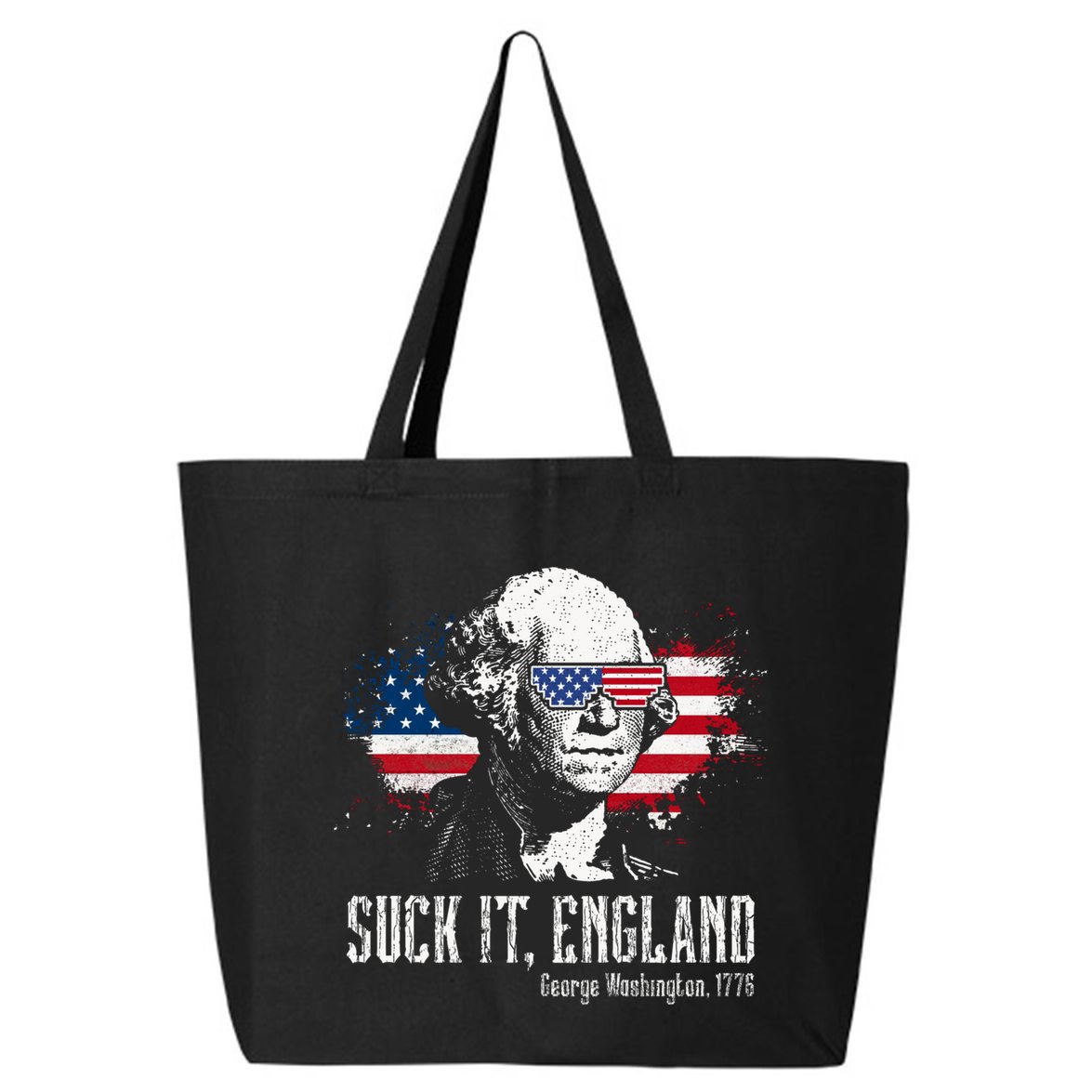 Funny George Washington Suck It England Vintage July 4th 25L Jumbo Tote
