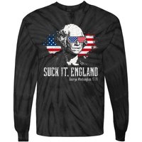 Funny George Washington Suck It England Vintage July 4th Tie-Dye Long Sleeve Shirt