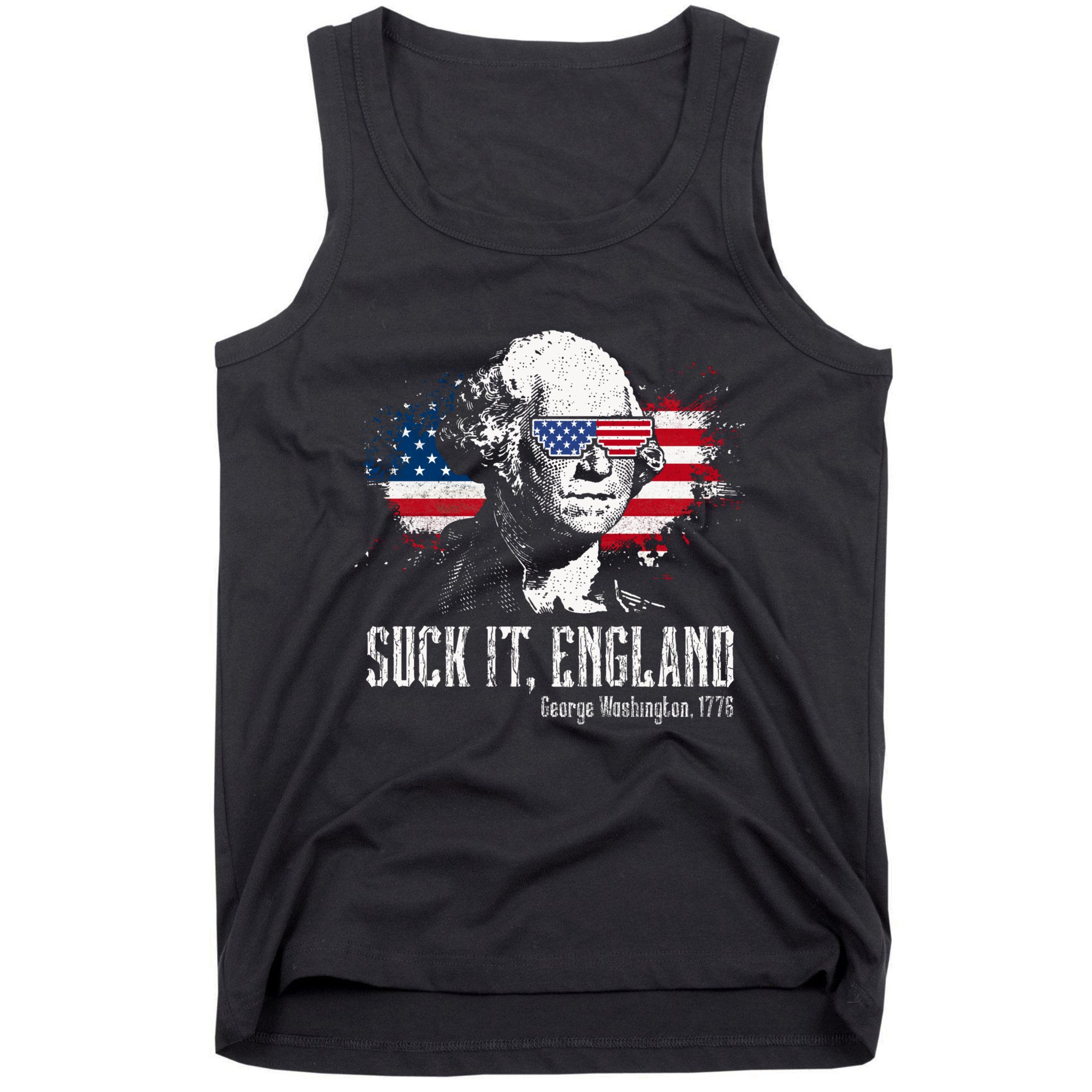 Funny George Washington Suck It England Vintage July 4th Tank Top