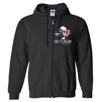 Funny George Washington Suck It England Vintage July 4th Full Zip Hoodie