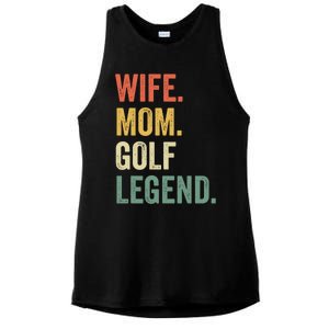 Funny Golfer Wife Mom Golf Legend Golfing Mother Gift Ladies PosiCharge Tri-Blend Wicking Tank