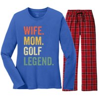 Funny Golfer Wife Mom Golf Legend Golfing Mother Gift Women's Long Sleeve Flannel Pajama Set 