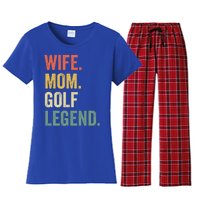 Funny Golfer Wife Mom Golf Legend Golfing Mother Gift Women's Flannel Pajama Set