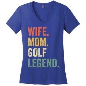 Funny Golfer Wife Mom Golf Legend Golfing Mother Gift Women's V-Neck T-Shirt