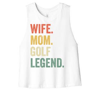 Funny Golfer Wife Mom Golf Legend Golfing Mother Gift Women's Racerback Cropped Tank