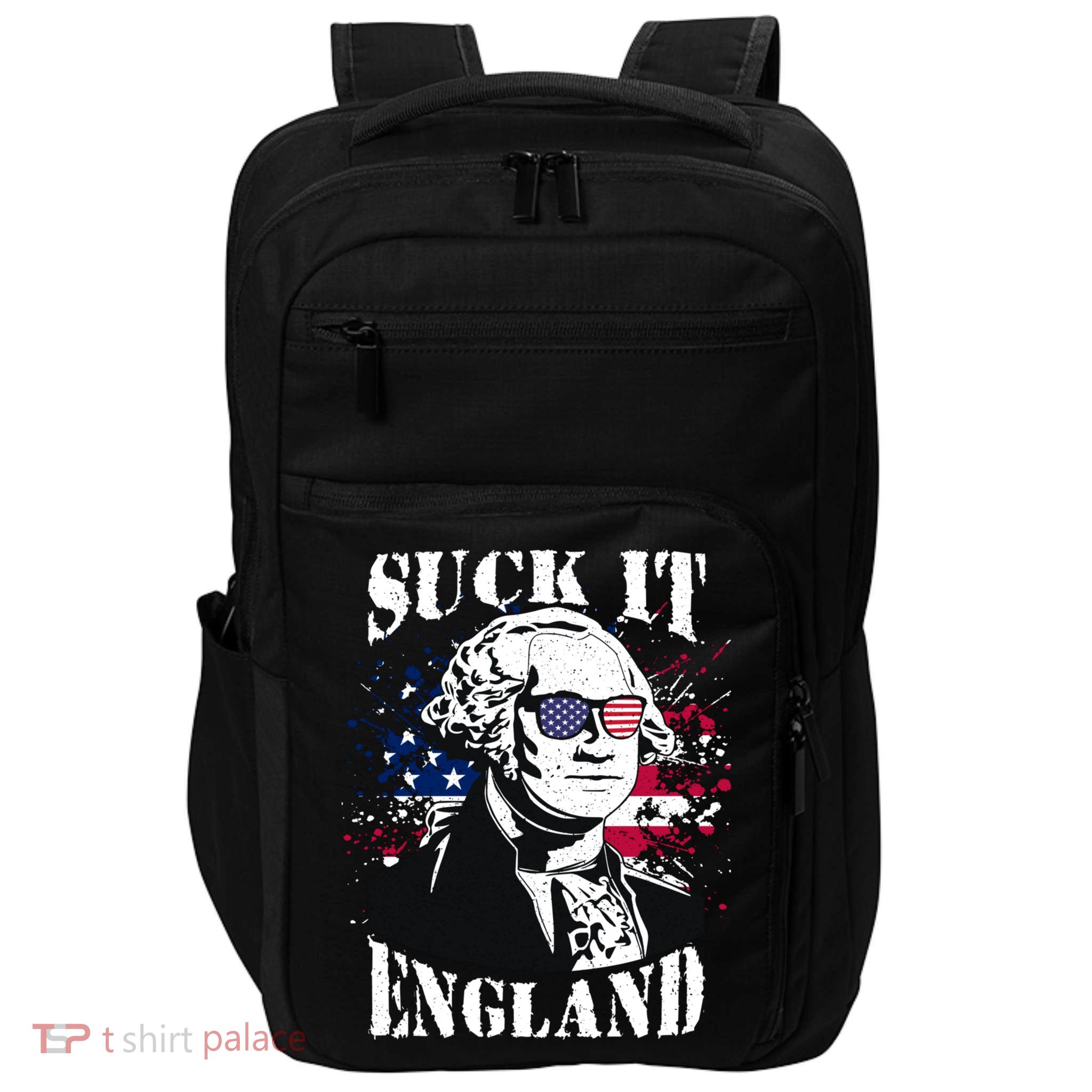 Funny George Washington Suck It England Vintage July 4th Impact Tech Backpack