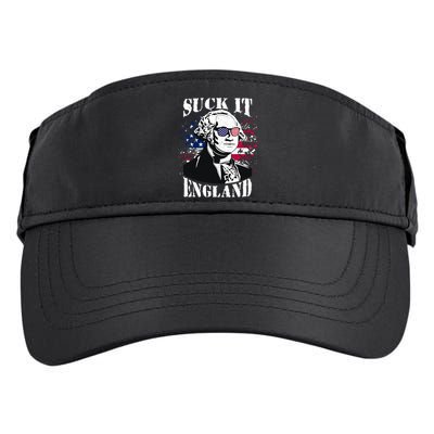 Funny George Washington Suck It England Vintage July 4th Adult Drive Performance Visor