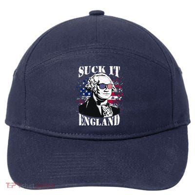 Funny George Washington Suck It England Vintage July 4th 7-Panel Snapback Hat
