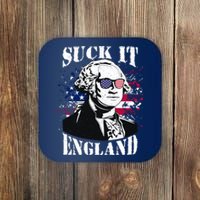 Funny George Washington Suck It England Vintage July 4th Coaster