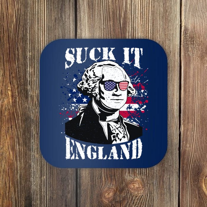 Funny George Washington Suck It England Vintage July 4th Coaster