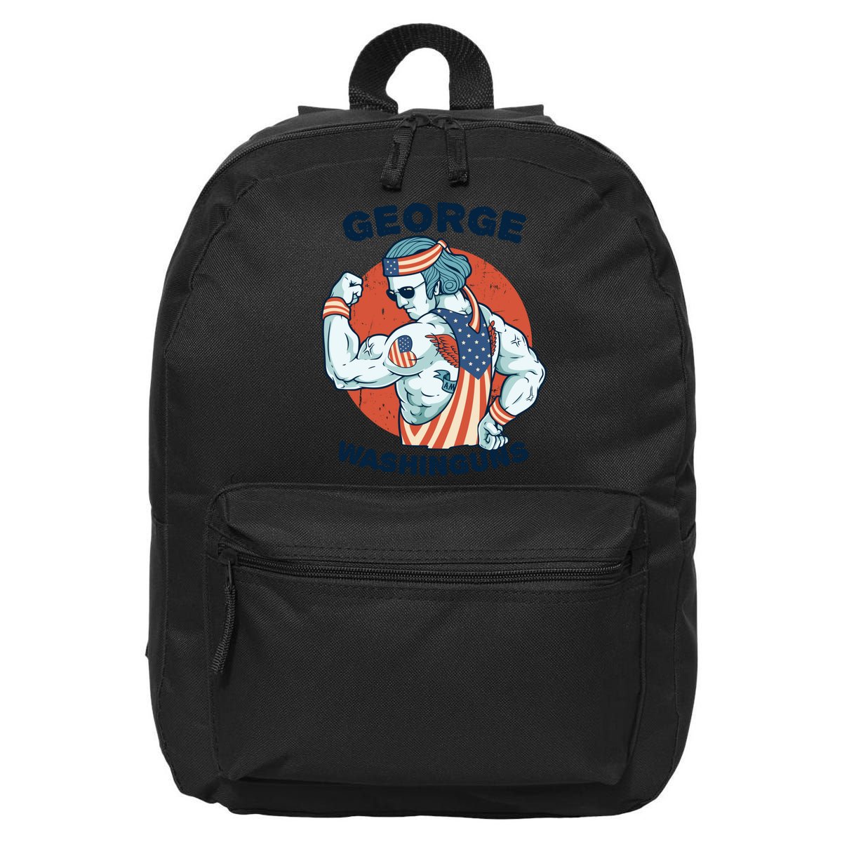 Funny George Washinguns Workout Patriotic 4th Of July Gift 16 in Basic Backpack