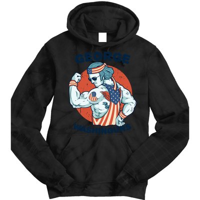 Funny George Washinguns Workout Patriotic 4th Of July Gift Tie Dye Hoodie