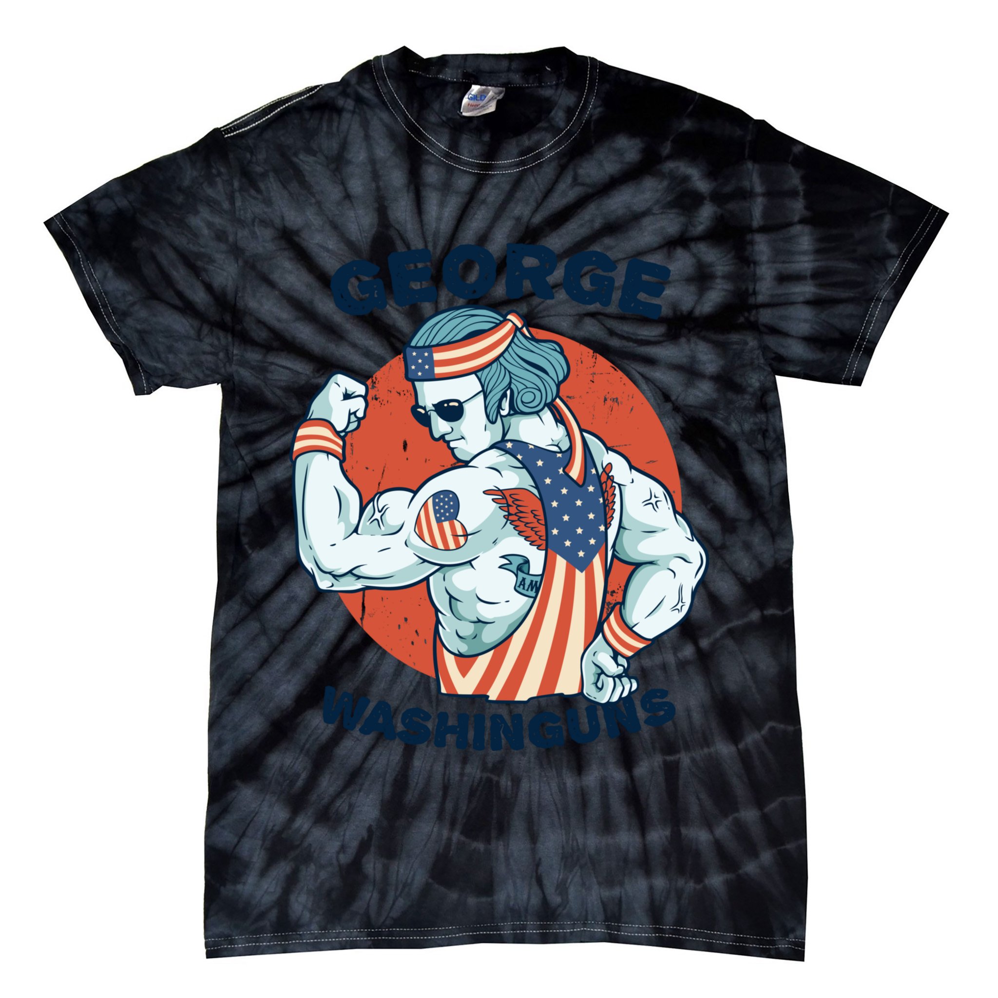 Funny George Washinguns Workout Patriotic 4th Of July Gift Tie-Dye T-Shirt