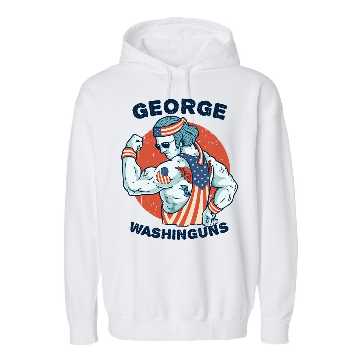 Funny George Washinguns Workout Patriotic 4th Of July Gift Garment-Dyed Fleece Hoodie