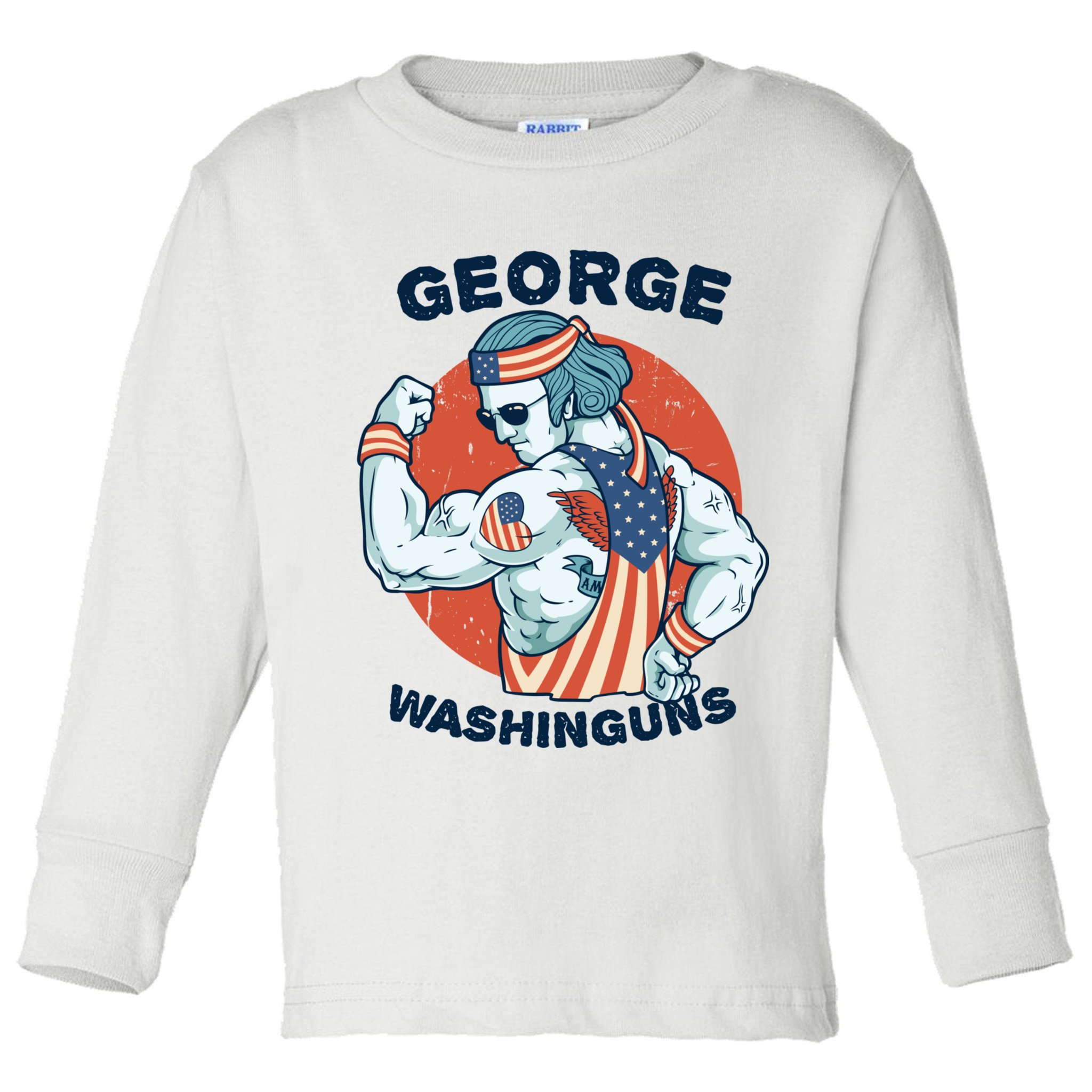 Funny George Washinguns Workout Patriotic 4th Of July Gift Toddler Long Sleeve Shirt
