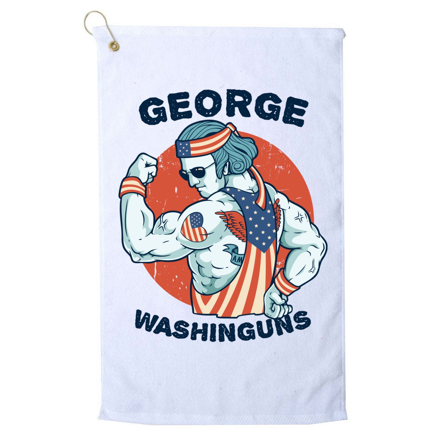 Funny George Washinguns Workout Patriotic 4th Of July Gift Golf Towel