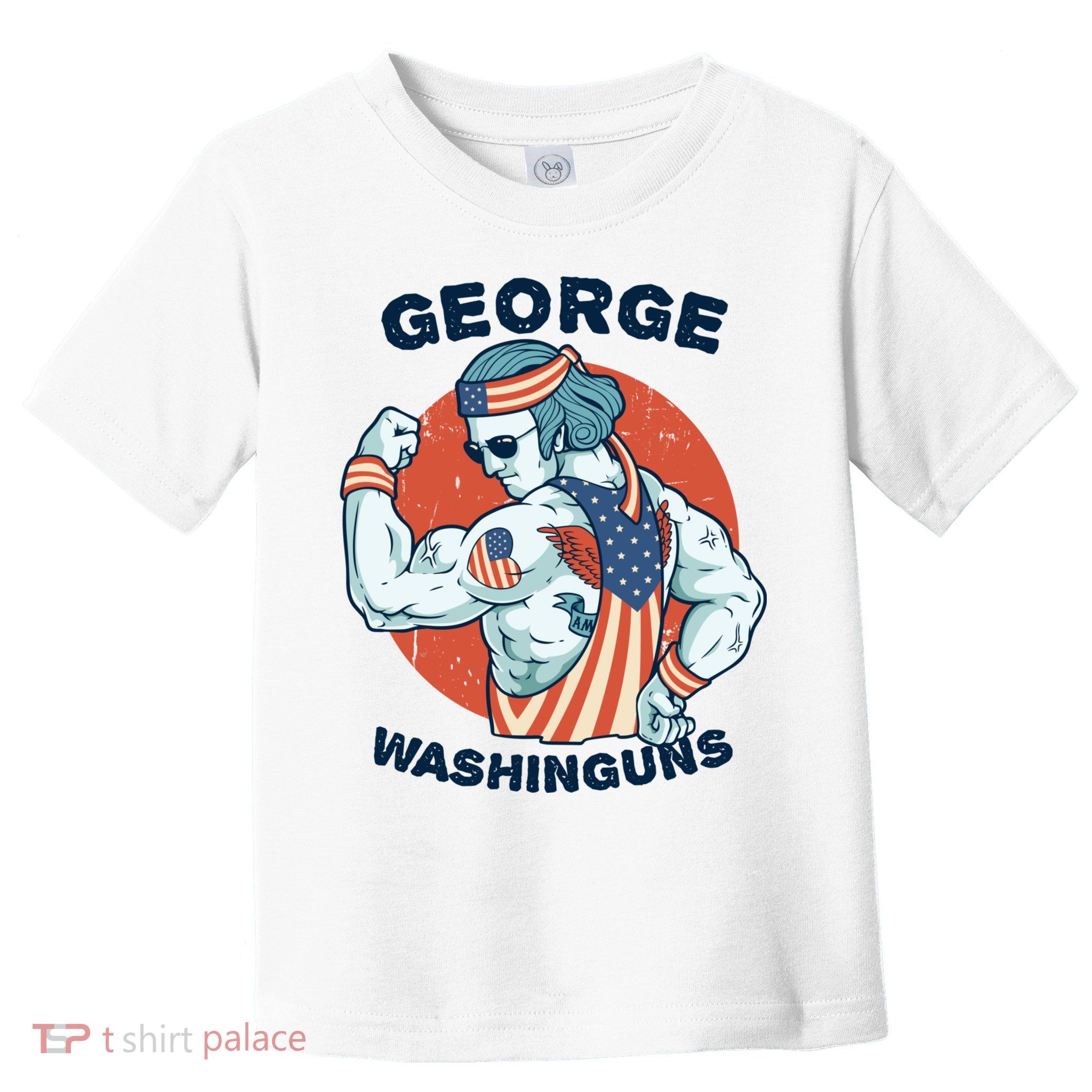 Funny George Washinguns Workout Patriotic 4th Of July Gift Toddler T-Shirt