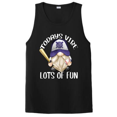 Funny Gnome With Purple Basebal Cap For Baseball Coach Dad Meaningful Gift PosiCharge Competitor Tank