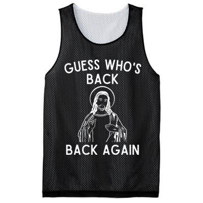Funny Guess Whos Back Back Again Easter Jesus Christian Mesh Reversible Basketball Jersey Tank