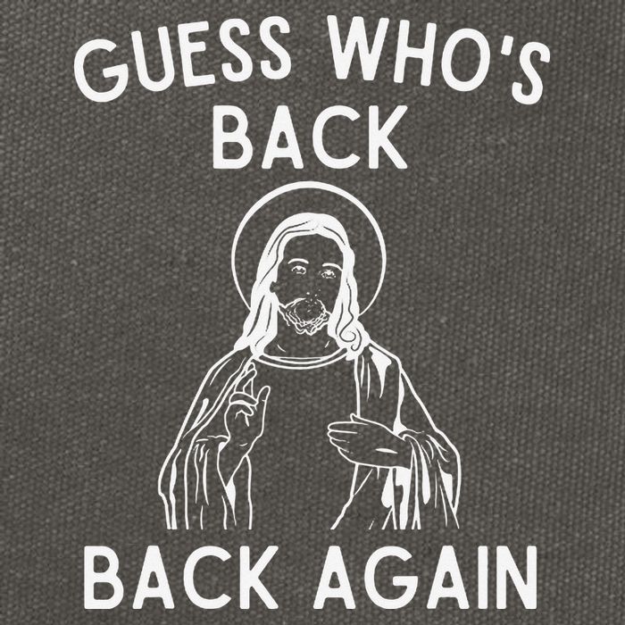 Funny Guess Whos Back Back Again Easter Jesus Christian Cotton Canvas Backpack