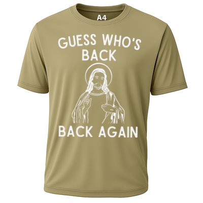 Funny Guess Whos Back Back Again Easter Jesus Christian Cooling Performance Crew T-Shirt