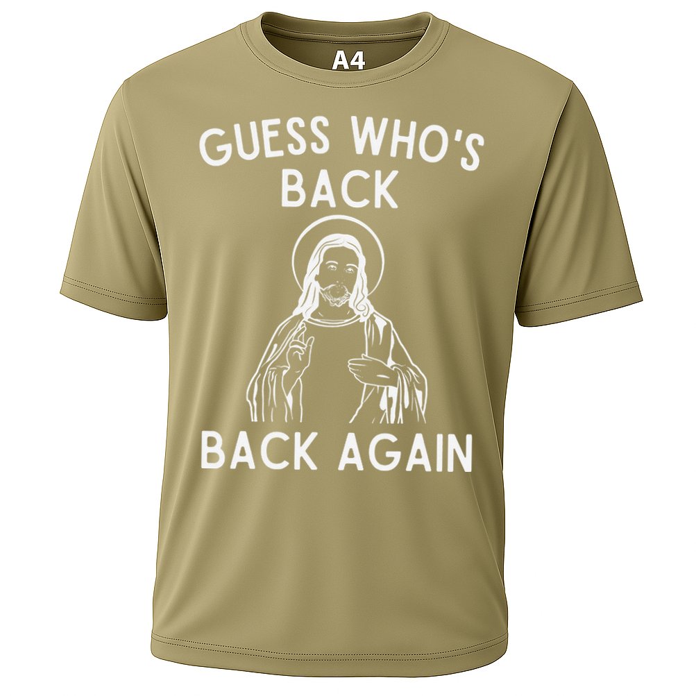 Funny Guess Whos Back Back Again Easter Jesus Christian Cooling Performance Crew T-Shirt