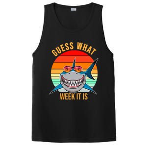 Funny Guess What Week It Is Shark Lover Ocean Animal Cool Gift PosiCharge Competitor Tank