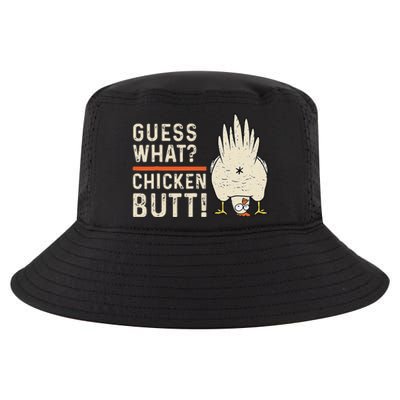 Funny Guess What Chicken Butt! White Design Clothes Quote Cool Comfort Performance Bucket Hat